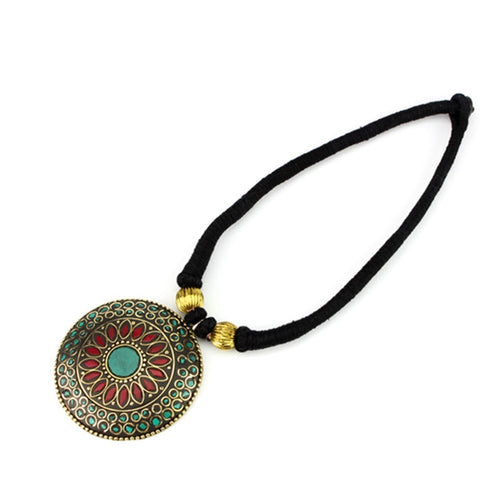 Tibetan Hand Big Brass Necklace