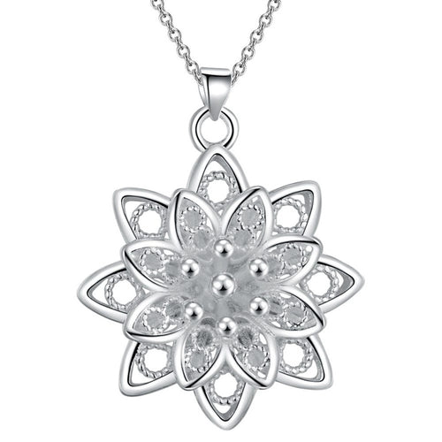 Flower Silver plated Necklace