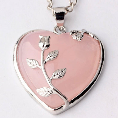 Love Heart With Flower Necklace
