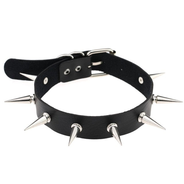 Collar With Spikes Rivets Necklace