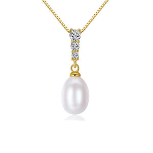Pearl Pendant CZ Necklace